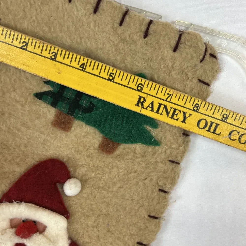 Christmas 23” Stocking Santa Holding A Bear 3D Handmade Holidays Mantel Bee Hive